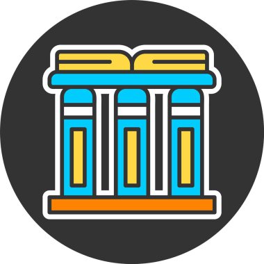 Kitap fuarı web simgesi vektör illüstrasyonu