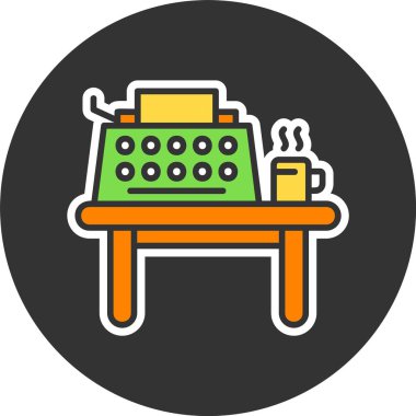 Masa başı web simgesi vektör illüstrasyonu yazılıyor