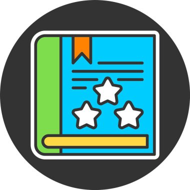 Kitap gözden geçirme web simgesi vektör illüstrasyonu