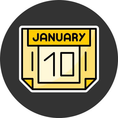 10 Ocak, takvim web simgesi, basit illüstrasyon