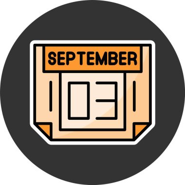 3 Eylül. Takvim simgesinin web illüstrasyonu