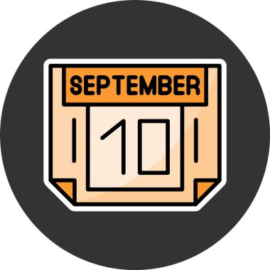10 Eylül. Takvim simgesinin web illüstrasyonu