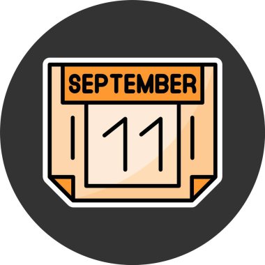 11 Eylül. Takvim simgesinin web illüstrasyonu