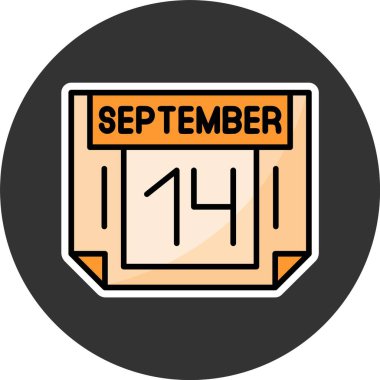 14 Eylül. Takvim simgesinin web illüstrasyonu