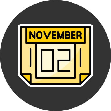 2 Kasım, takvim simgesi tasarımı, web illüstrasyonu