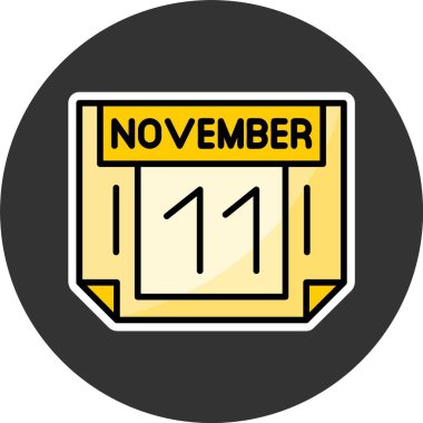 11 Kasım, takvim simgesi tasarımı, web illüstrasyonu