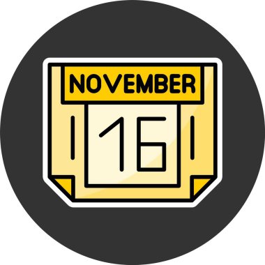 16 Kasım, takvim simgesi tasarımı, web illüstrasyonu