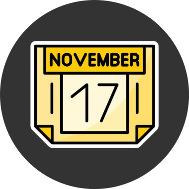 17 Kasım, takvim simgesi tasarımı, web illüstrasyonu