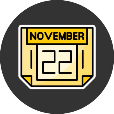 22 Kasım, takvim simgesi tasarımı, web illüstrasyonu