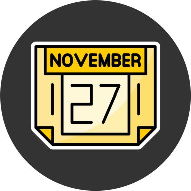 27 Kasım, takvim simgesi tasarımı, web illüstrasyonu
