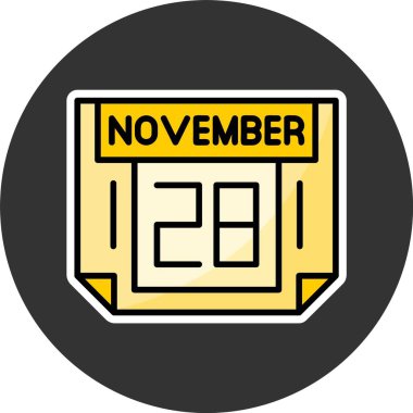 28 Kasım, takvim simgesi tasarımı, web illüstrasyonu