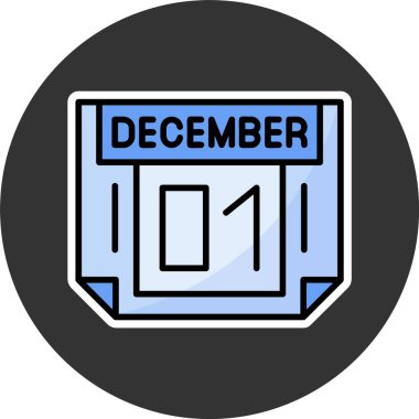 1 Aralık. Takvim simgesinin web illüstrasyonu