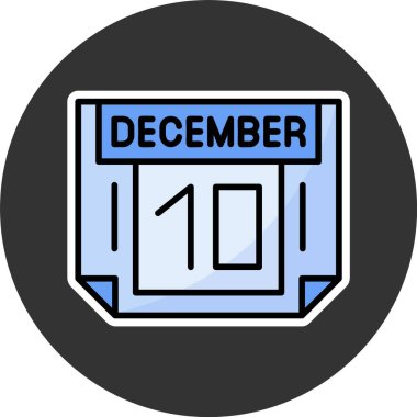 10 Aralık. Takvim simgesinin web illüstrasyonu