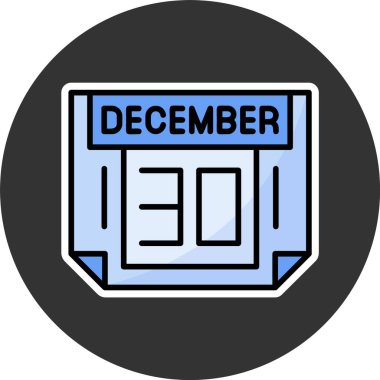 30 Aralık. Takvim simgesinin web illüstrasyonu