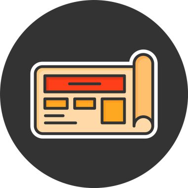 Blueprint web simgesi vektör illüstrasyonu