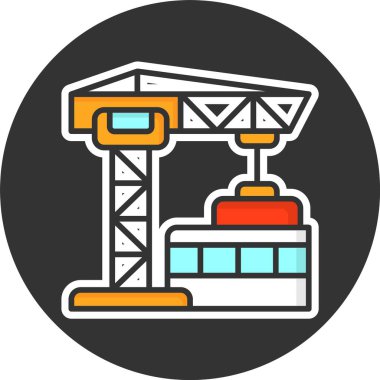 İnşaat Sitesi Web simgesi vektör illüstrasyonu