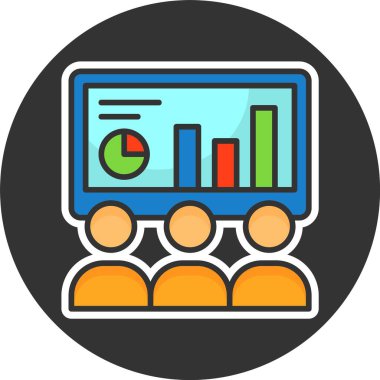 Eğitim Oturumu web simgesi vektör illüstrasyonu