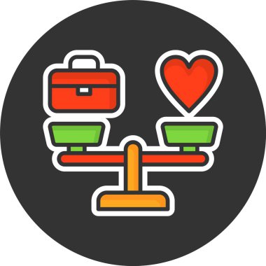 İş Yaşamı Dengesi Web simgesi vektör çizimi