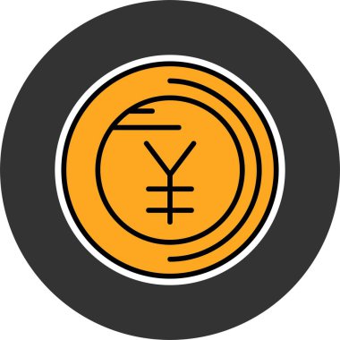 yen web simgesi vektör illüstrasyonu