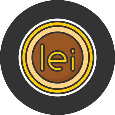 Romen Leu Sembolü. Web simgesi basit illüstrasyon