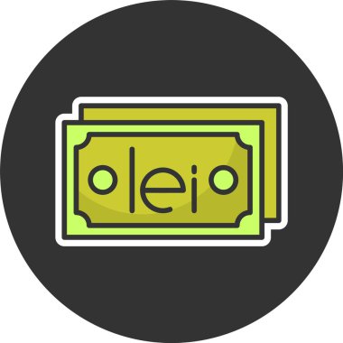 Romen Leu Note. Web simgesi basit illüstrasyon