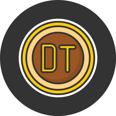 Tunus Dinar Sembolü. Web simgesi basit illüstrasyon