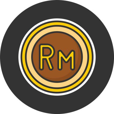 Malezya Ringgit Sembolü. Web simgesi basit illüstrasyon