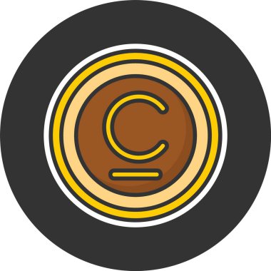 Kırgızistan Som Sembolü. Web simgesi basit illüstrasyon