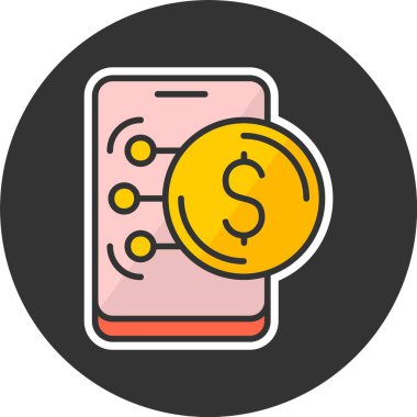 USD Dolar web simgesi vektör illüstrasyonu