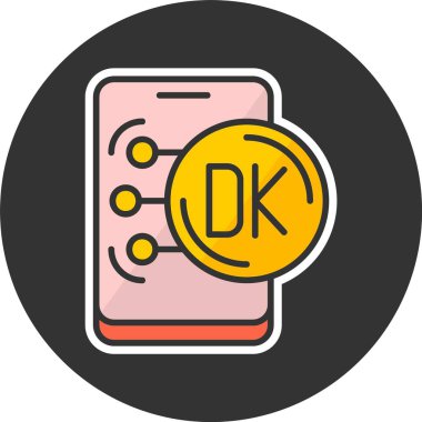 Danimarka Krone web simgesi vektör illüstrasyonuName
