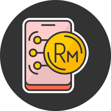 Malezya Ringgit web simgesi vektör illüstrasyonu
