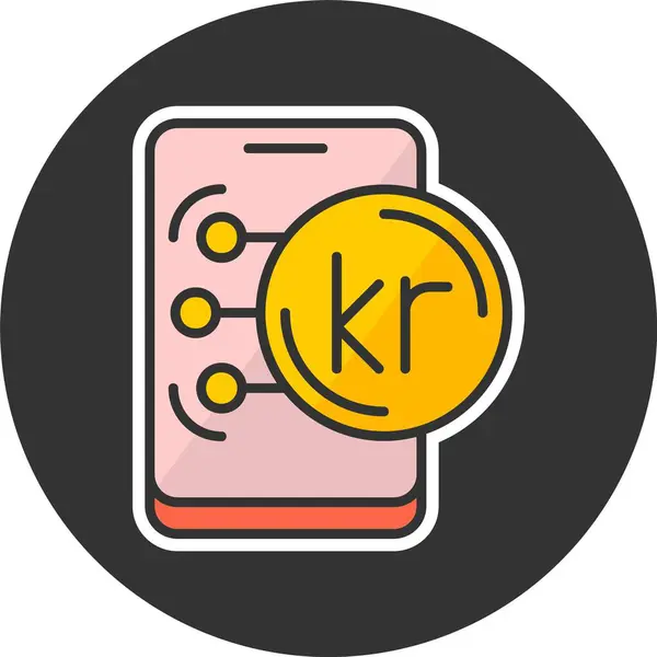 Norveç Kronu web simgesi vektör illüstrasyonuName
