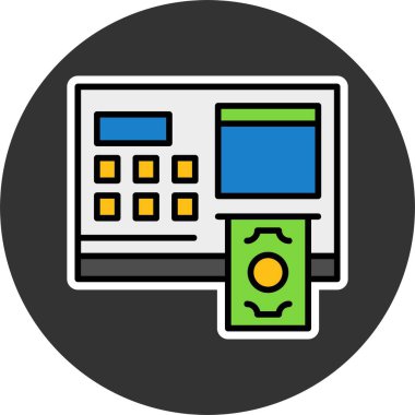 atm web simgesi vektör illüstrasyonu