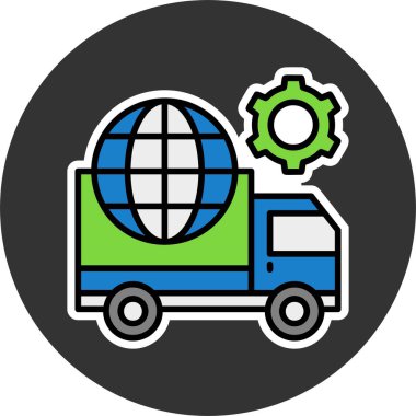 Lojistik web simgesi vektör illüstrasyonu