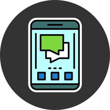 Sohbet web simgesi vektör illüstrasyonu