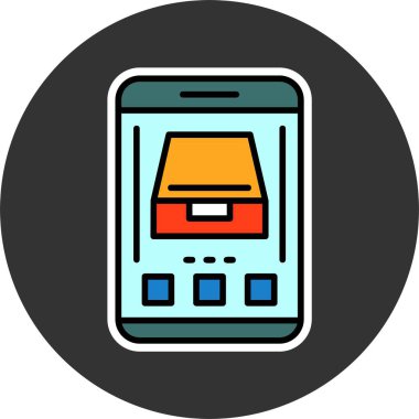 arşiv web simgesi vektör illüstrasyonu