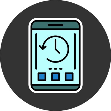 Geçmiş web simgesi vektör illüstrasyonu