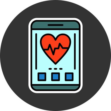 Kalp atışı web simgesi vektör illüstrasyonu