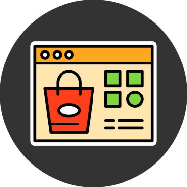 Alışveriş Kategorisi Web simgesi vektör çizimi