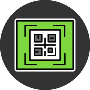 qr kod web simgesi vektör çizimi