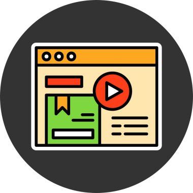 Ürün Video Web ikonu vektör illüstrasyonu