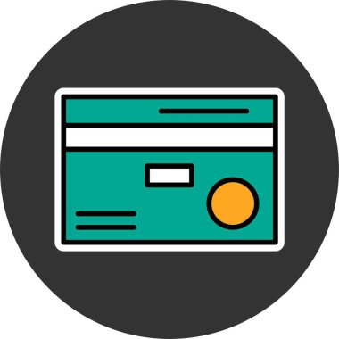 Banka kartı web simgesi vektör illüstrasyonu