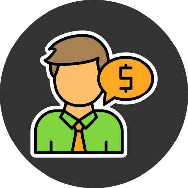 Finansal Danışman Web simgesi vektör illüstrasyonu