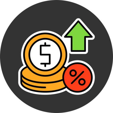  Faiz oranı web simgesi vektör illüstrasyonu