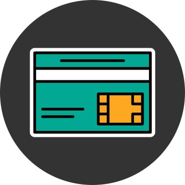 Çip kart web simgesi vektör çizimi