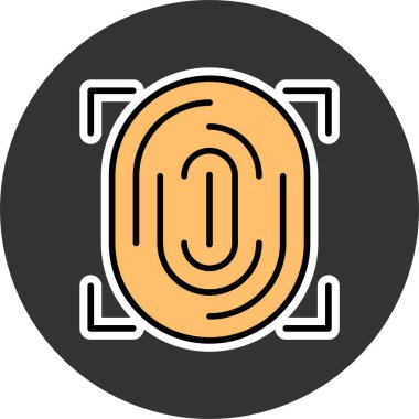 Biyometrik kimlik doğrulama web simgesi vektör çizimi