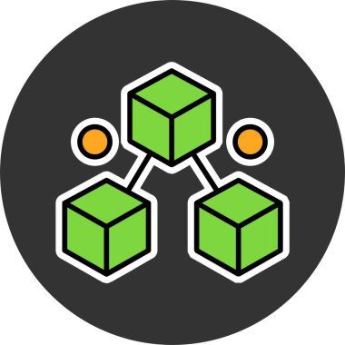 Blockchain web simgesi vektör illüstrasyonuName