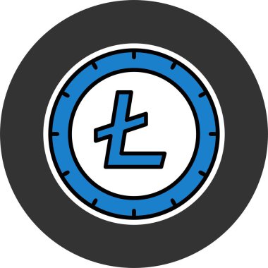 Litecoin web simgesi vektör illüstrasyonu