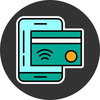 NFC ödeme web simgesi vektör çizimi