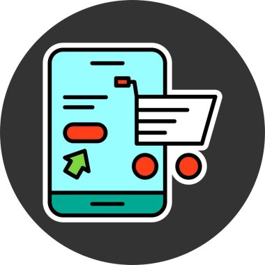 çevrimiçi alışveriş web simgesi vektör çizimi